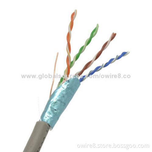 FTP Cat5e Copper LAN Cable, TIA/EIA-568 Pass Fluke Test, Audio and Data Transmission